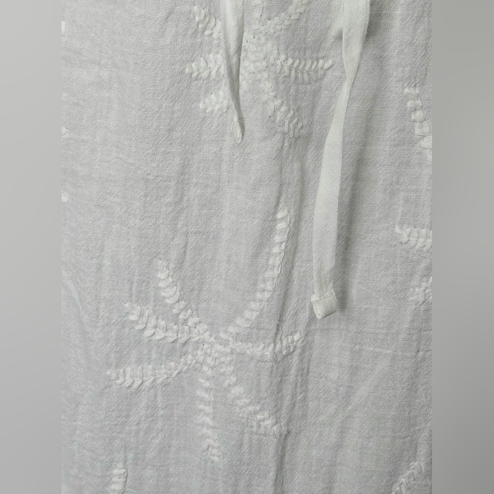 Shade & Shore White Embroidered Tiered Maxi Skirt Coastal Beachy NWT Size L - Picture 3 of 6